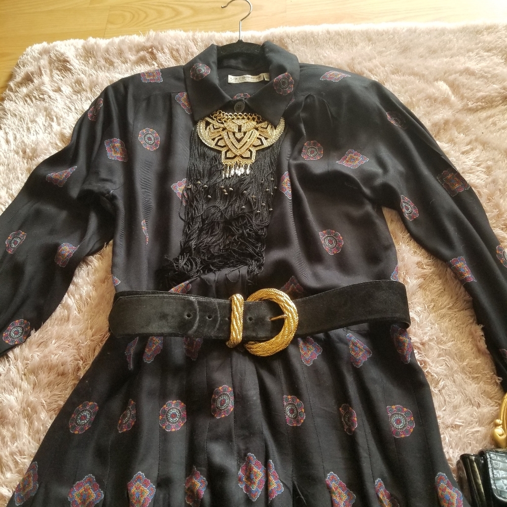 Midi dresses black and fuchia - Picture 3 of 10